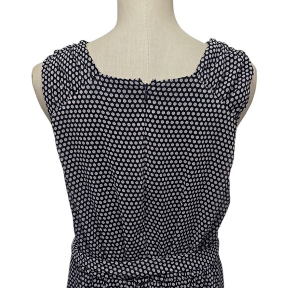 AVEC LES FILLES Navy Blush Polka Dot Flounce‎ Tiered Ruffle Maxi Dress Size 14 - Picture 10 of 10